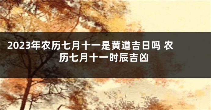 2023年农历七月十一是黄道吉日吗 农历七月十一时辰吉凶
