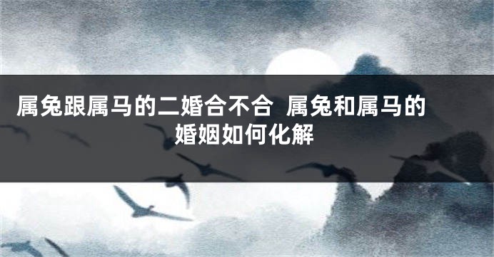 属兔跟属马的二婚合不合  属兔和属马的婚姻如何化解