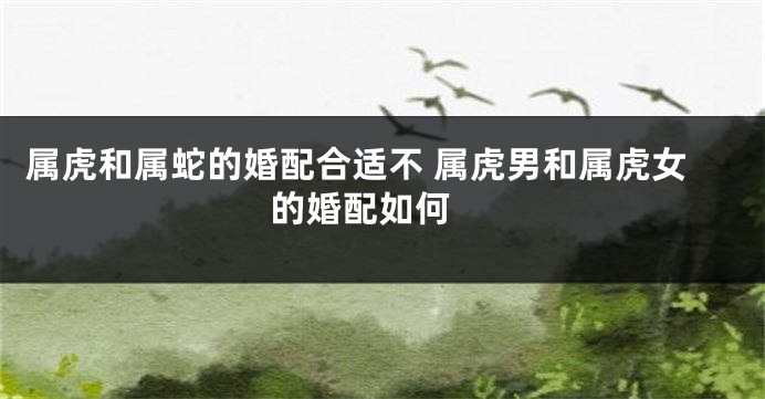 属虎和属蛇的婚配合适不 属虎男和属虎女的婚配如何 