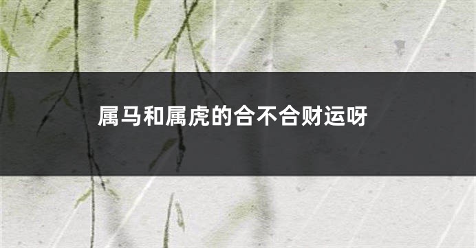属马和属虎的合不合财运呀