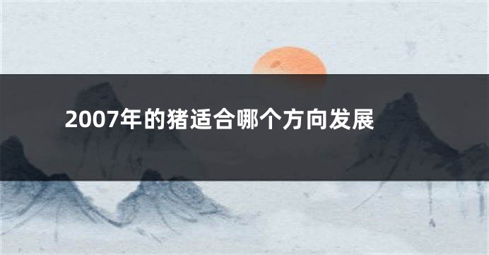 2007年的猪适合哪个方向发展