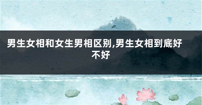 男生女相和女生男相区别,男生女相到底好不好
