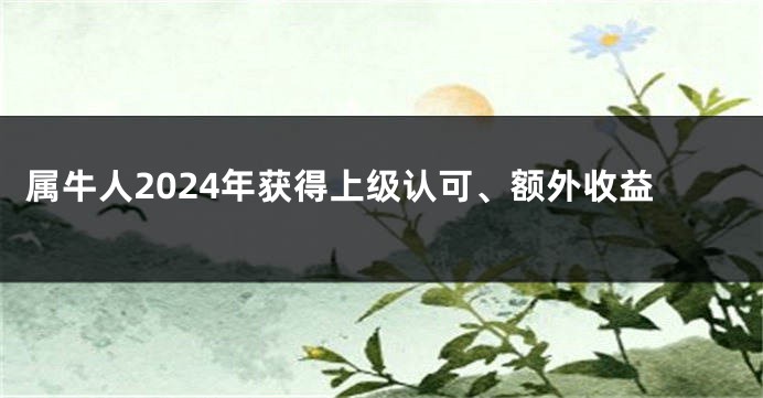 属牛人2024年获得上级认可、额外收益