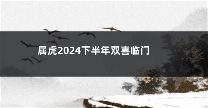 属虎2024下半年双喜临门