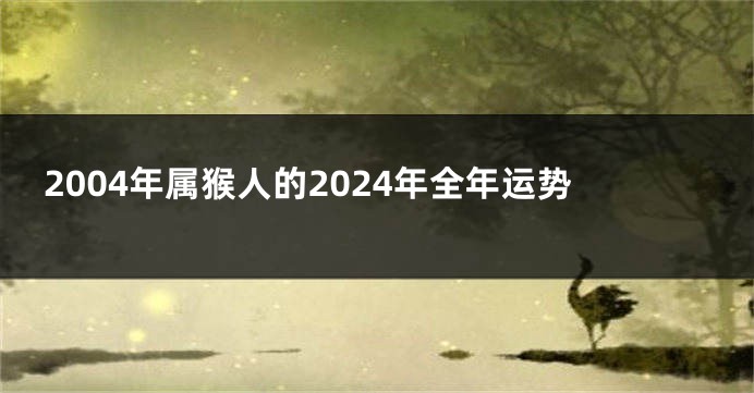 2004年属猴人的2024年全年运势