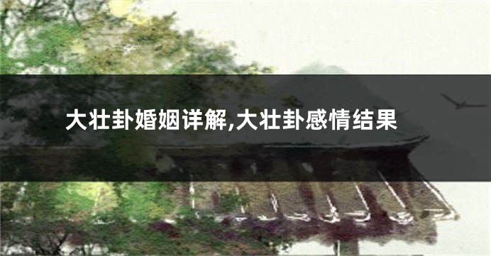 大壮卦婚姻详解,大壮卦感情结果
