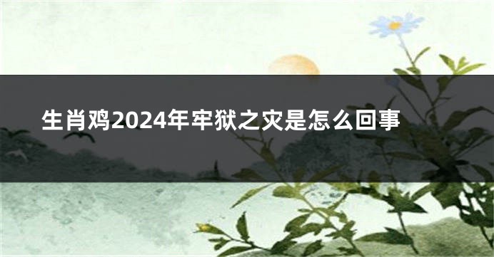 生肖鸡2024年牢狱之灾是怎么回事