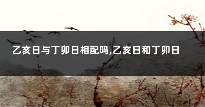 乙亥日与丁卯日相配吗,乙亥日和丁卯日