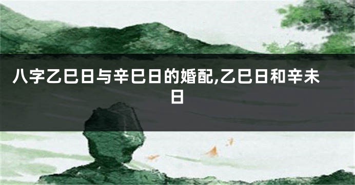八字乙巳日与辛巳日的婚配,乙巳日和辛未日