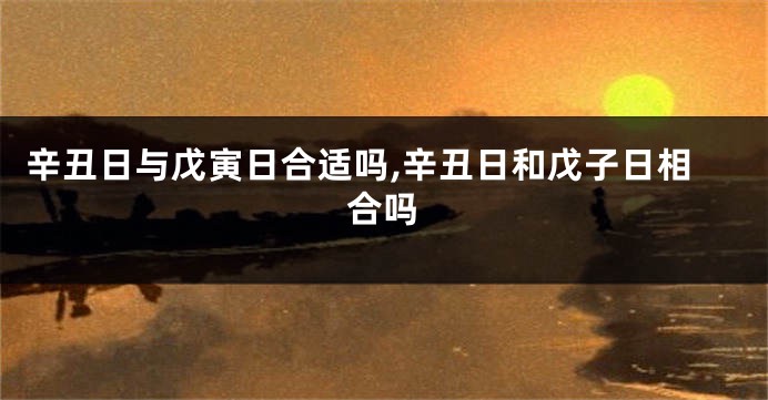 辛丑日与戊寅日合适吗,辛丑日和戊子日相合吗