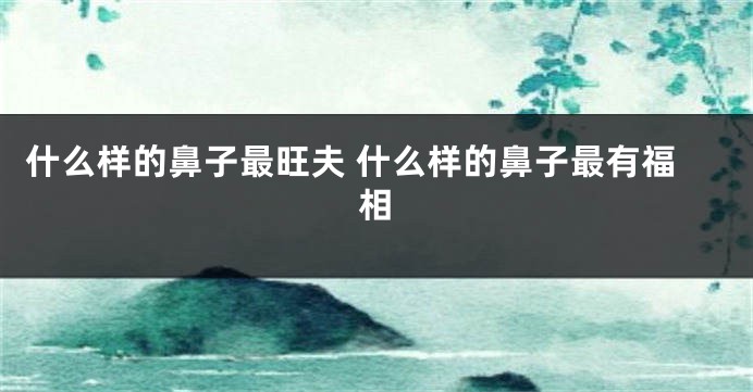 什么样的鼻子最旺夫 什么样的鼻子最有福相