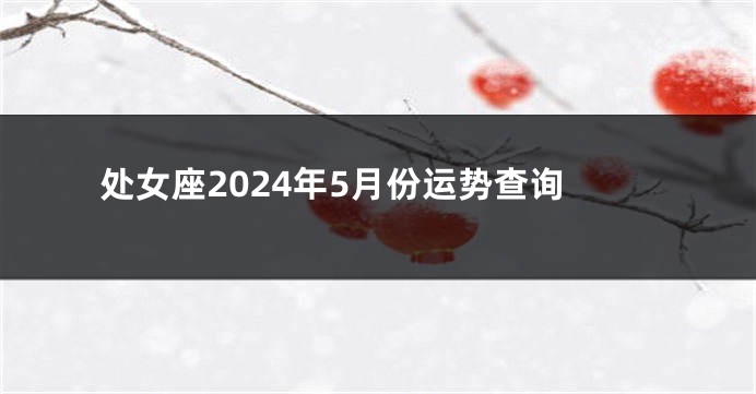 处女座2024年5月份运势查询