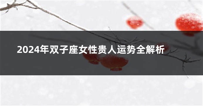 2024年双子座女性贵人运势全解析