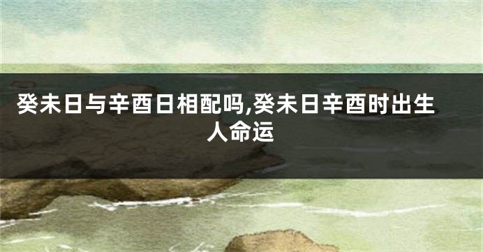 癸未日与辛酉日相配吗,癸未日辛酉时出生人命运