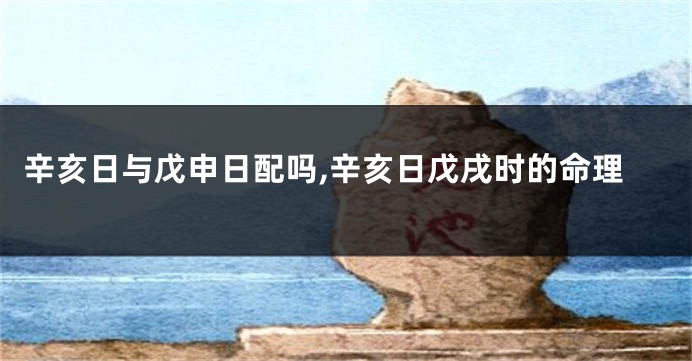 辛亥日与戊申日配吗,辛亥日戊戌时的命理