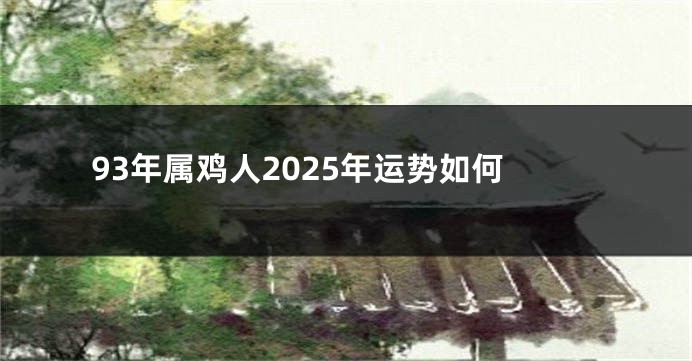 93年属鸡人2025年运势如何