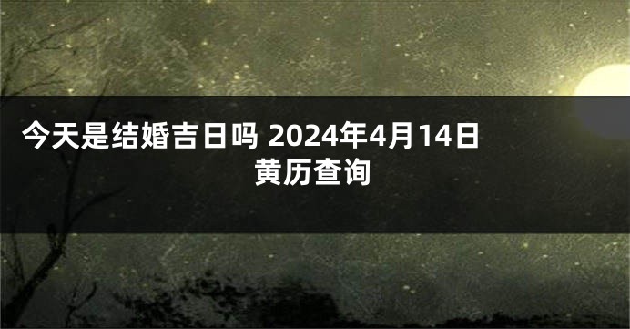 今天是结婚吉日吗 2024年4月14日黄历查询