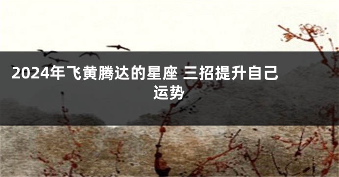 2024年飞黄腾达的星座 三招提升自己运势