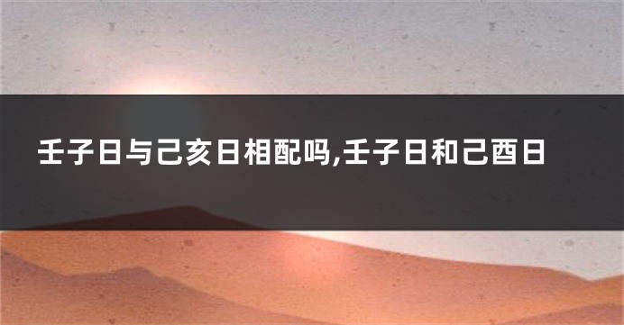 壬子日与己亥日相配吗,壬子日和己酉日