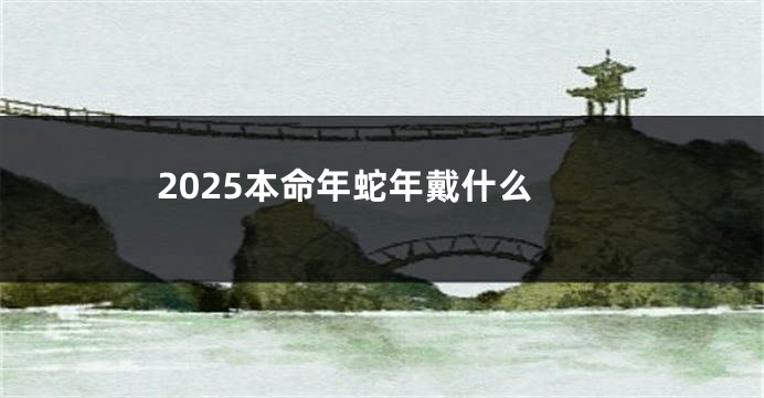 2025本命年蛇年戴什么