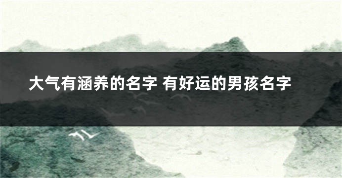 大气有涵养的名字 有好运的男孩名字