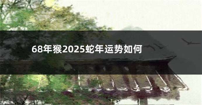 68年猴2025蛇年运势如何
