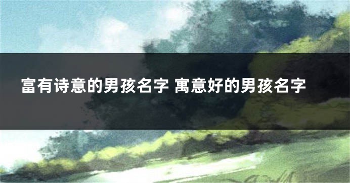 富有诗意的男孩名字 寓意好的男孩名字