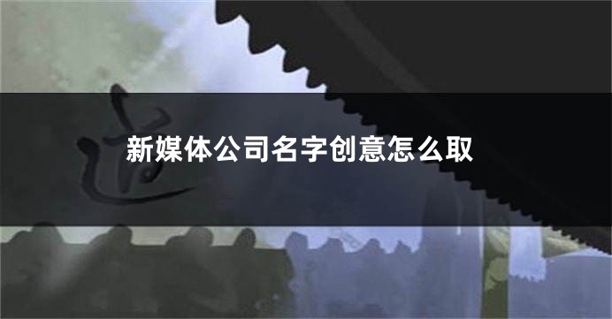 新媒体公司名字创意怎么取