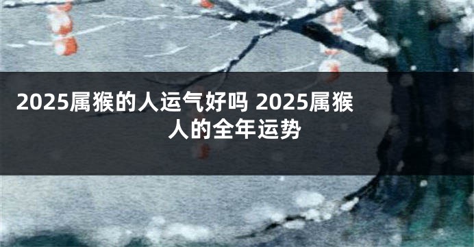 2025属猴的人运气好吗 2025属猴人的全年运势