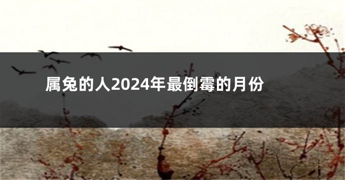 属兔的人2024年最倒霉的月份