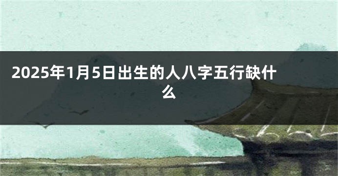 2025年1月5日出生的人八字五行缺什么