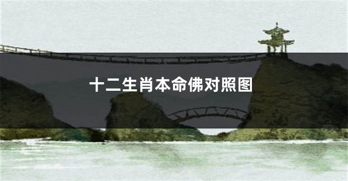 十二生肖本命佛对照图