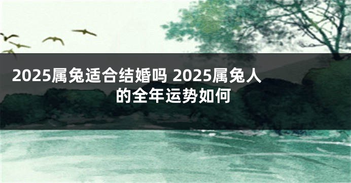 2025属兔适合结婚吗 2025属兔人的全年运势如何