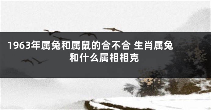 1963年属兔和属鼠的合不合 生肖属兔和什么属相相克