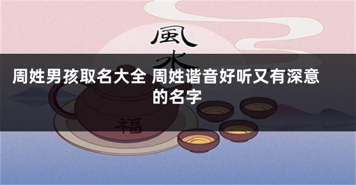 周姓男孩取名大全 周姓谐音好听又有深意的名字