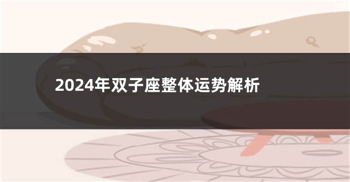 2024年双子座整体运势解析
