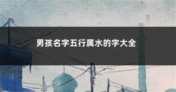 男孩名字五行属水的字大全