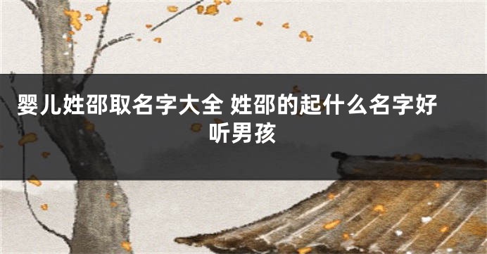 婴儿姓邵取名字大全 姓邵的起什么名字好听男孩