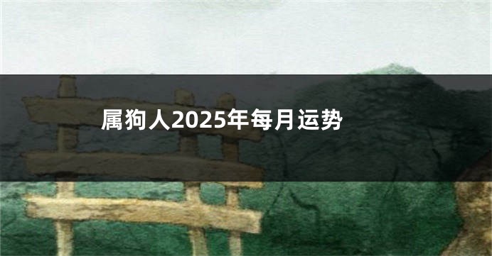 属狗人2025年每月运势