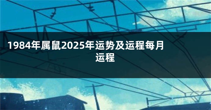 1984年属鼠2025年运势及运程每月运程