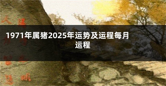1971年属猪2025年运势及运程每月运程