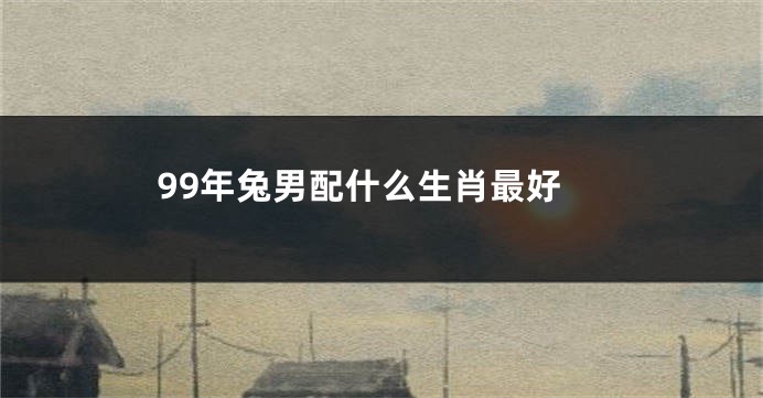 99年兔男配什么生肖最好