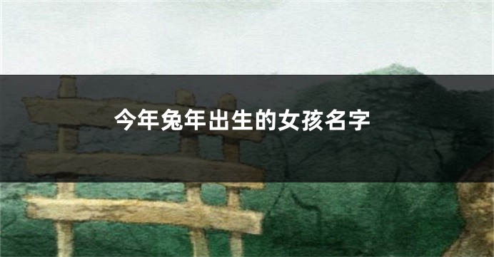 今年兔年出生的女孩名字