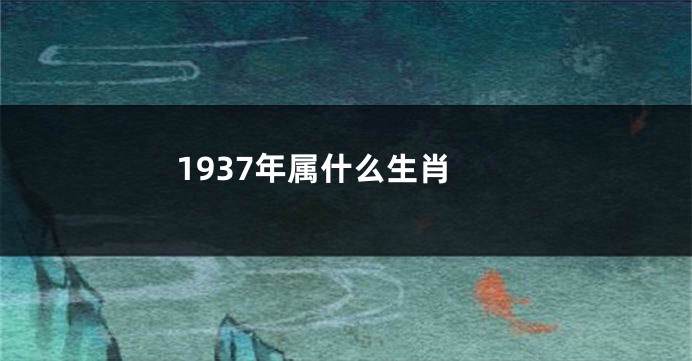 1937年属什么生肖