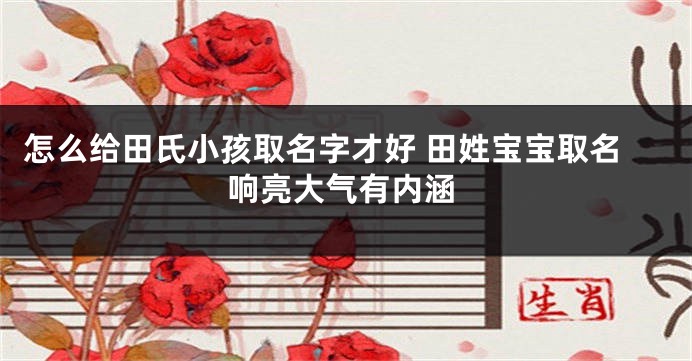 怎么给田氏小孩取名字才好 田姓宝宝取名响亮大气有内涵
