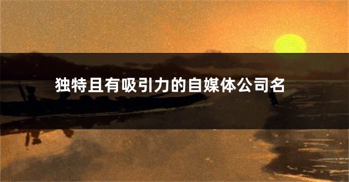 独特且有吸引力的自媒体公司名