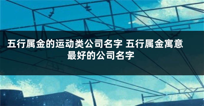 五行属金的运动类公司名字 五行属金寓意最好的公司名字