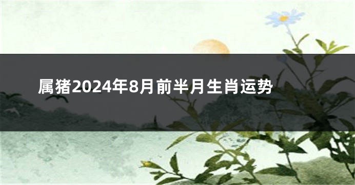 属猪2024年8月前半月生肖运势