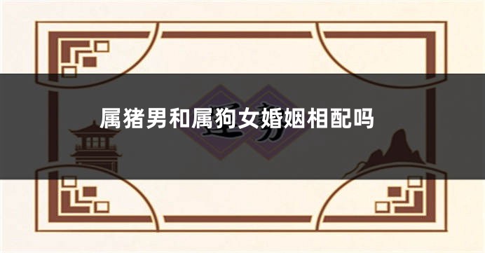 属猪男和属狗女婚姻相配吗