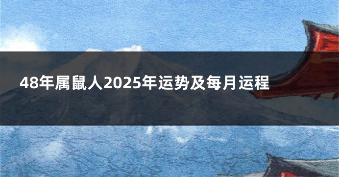 48年属鼠人2025年运势及每月运程